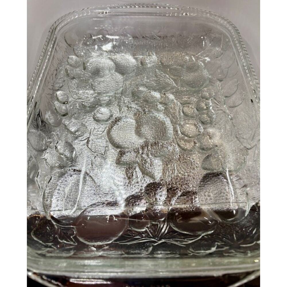 Vintage Libbey Orchard Fruit Clear Baking Dish 13"x9" - Picture 3 of 6